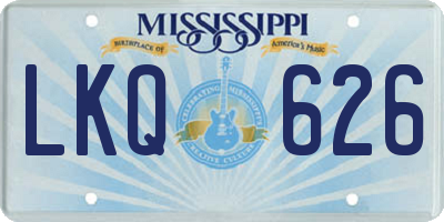 MS license plate LKQ626