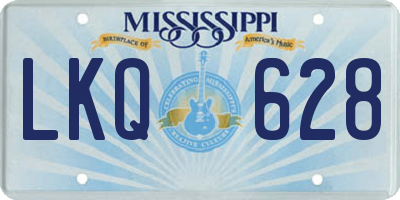 MS license plate LKQ628