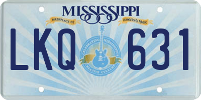 MS license plate LKQ631