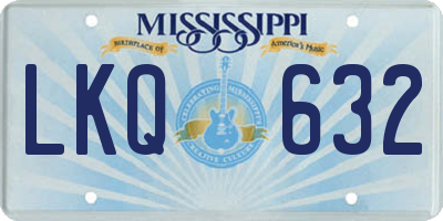 MS license plate LKQ632