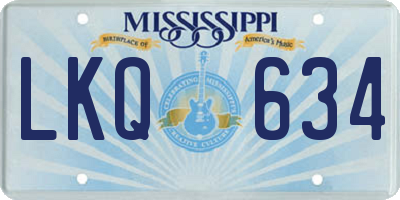 MS license plate LKQ634