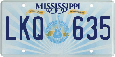 MS license plate LKQ635