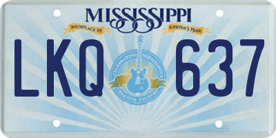 MS license plate LKQ637