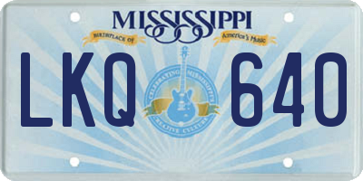 MS license plate LKQ640