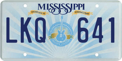 MS license plate LKQ641