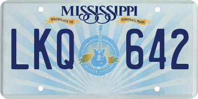 MS license plate LKQ642