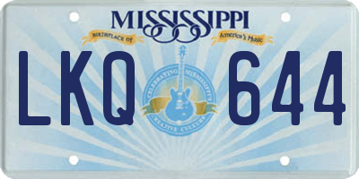 MS license plate LKQ644