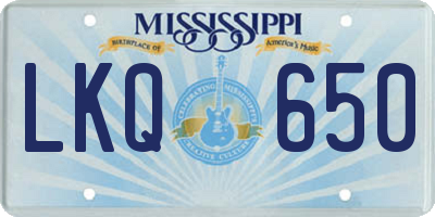 MS license plate LKQ650