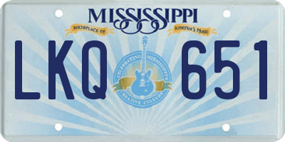 MS license plate LKQ651