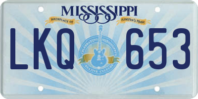 MS license plate LKQ653