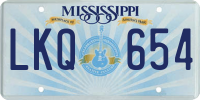 MS license plate LKQ654
