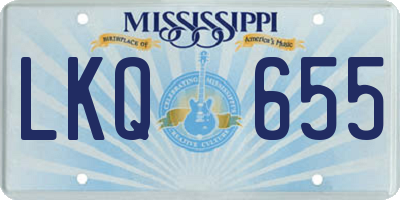 MS license plate LKQ655