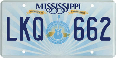 MS license plate LKQ662
