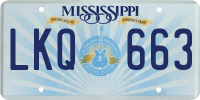 MS license plate LKQ663