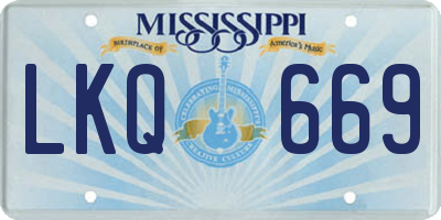 MS license plate LKQ669