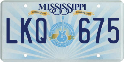MS license plate LKQ675
