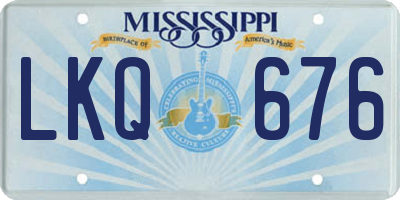 MS license plate LKQ676