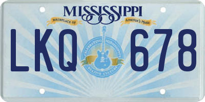 MS license plate LKQ678