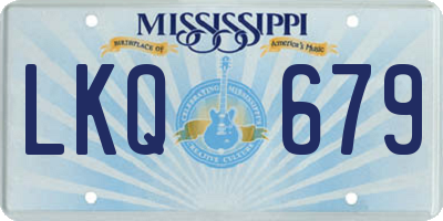 MS license plate LKQ679