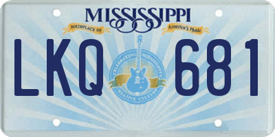 MS license plate LKQ681
