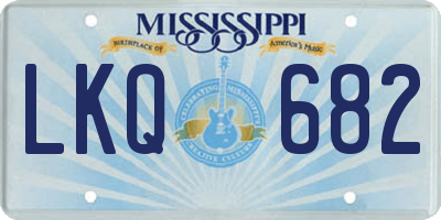 MS license plate LKQ682