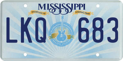 MS license plate LKQ683