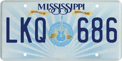MS license plate LKQ686