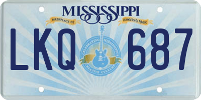 MS license plate LKQ687