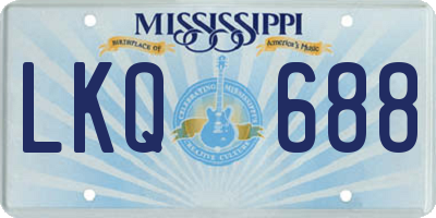 MS license plate LKQ688