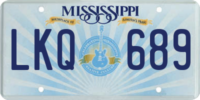 MS license plate LKQ689