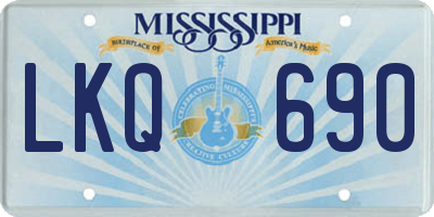 MS license plate LKQ690