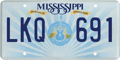 MS license plate LKQ691