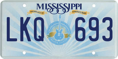 MS license plate LKQ693