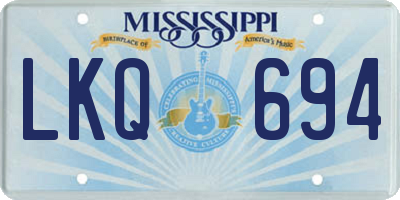 MS license plate LKQ694