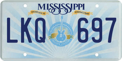 MS license plate LKQ697