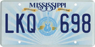 MS license plate LKQ698