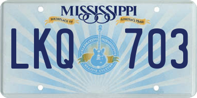 MS license plate LKQ703