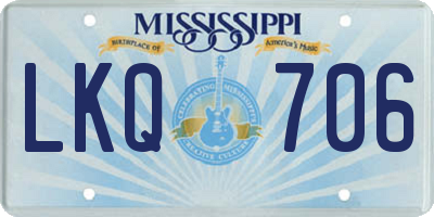MS license plate LKQ706