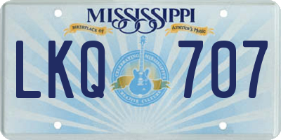 MS license plate LKQ707
