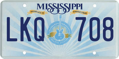 MS license plate LKQ708