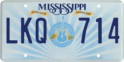 MS license plate LKQ714