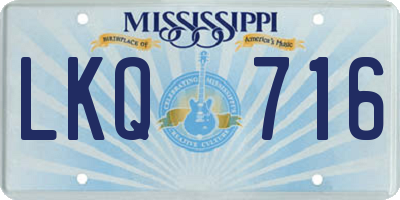 MS license plate LKQ716