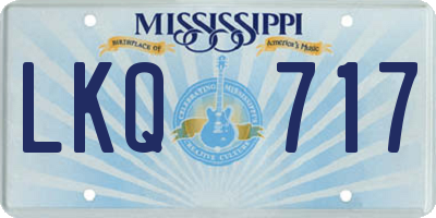 MS license plate LKQ717