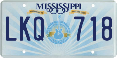 MS license plate LKQ718