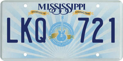MS license plate LKQ721