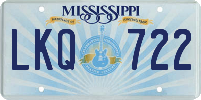 MS license plate LKQ722