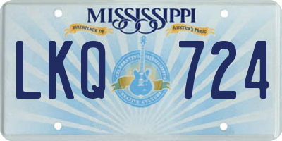 MS license plate LKQ724