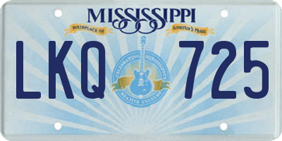 MS license plate LKQ725