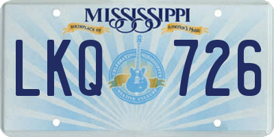 MS license plate LKQ726