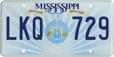 MS license plate LKQ729